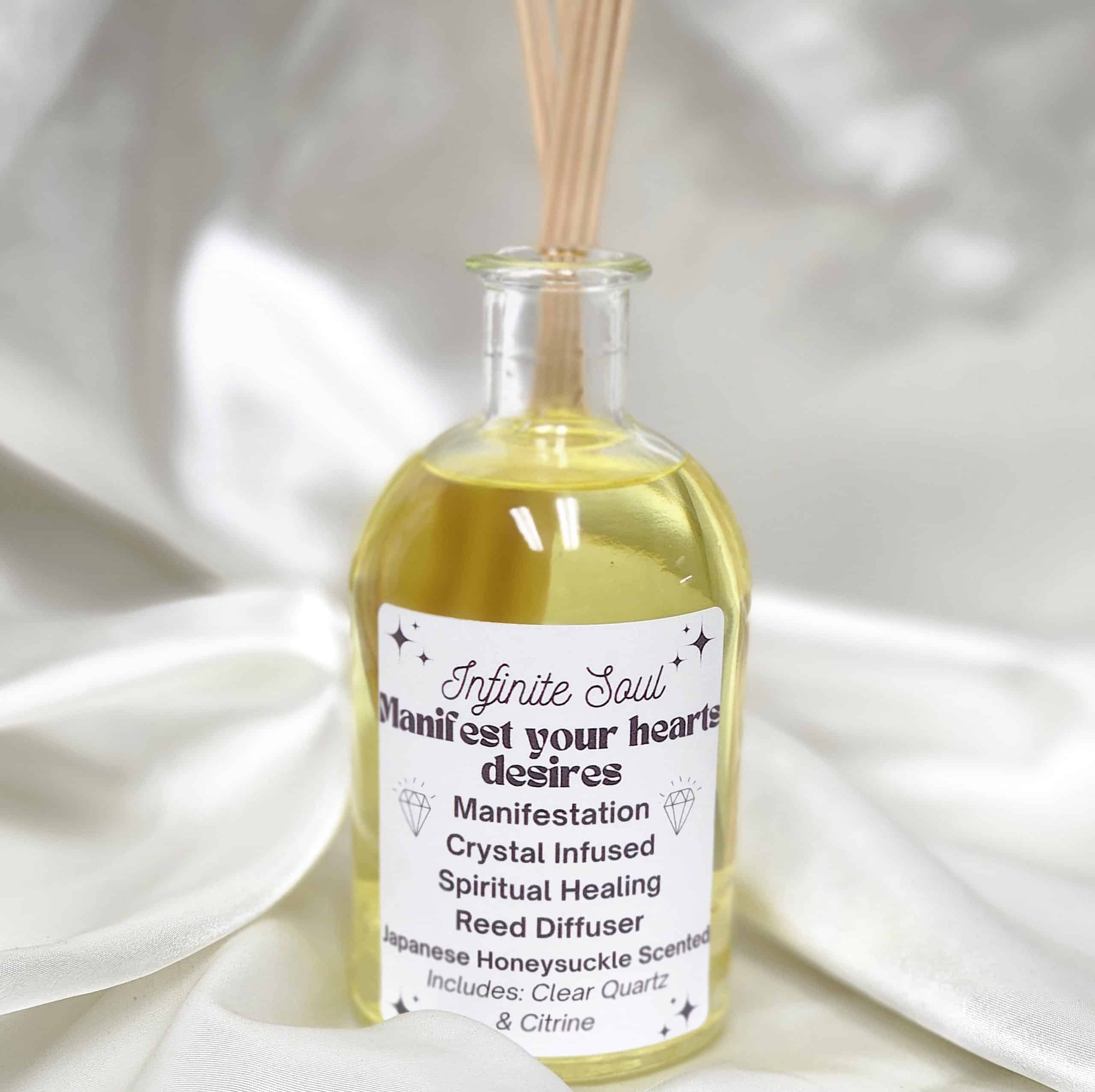 Manifest Your Hearts Desires Manifestation Crystal Infused Reed